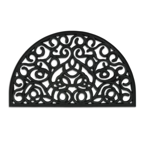 Relaxdays Paillasson Caoutchouc Demi-Rond, Tapis Extérieur Caoutchouc Tapis D'entrée 40x60