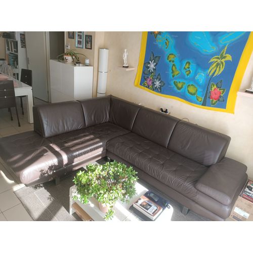 Canapé D'angle En Cuir