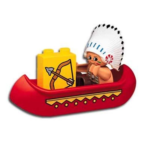 LEGO DUPLO Vintage 2431 Chef Indien Dans Son Canoë