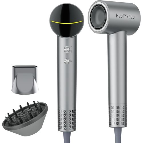 Healthkeep Sèche-Cheveux Professionnel Ionique¿Moteur Sans Balais 150 000 tr/min pour Séchage Rapide¿Anti-Frisottis¿Léger¿Diffuseur & Concentrateur Includes