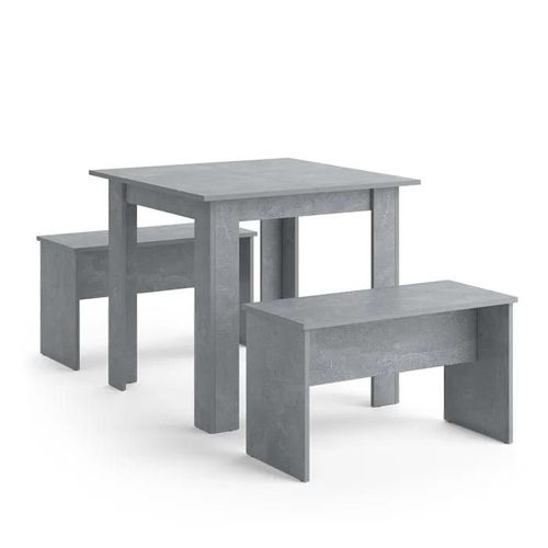 Vicco Ensemble De Tables Groupe De Sièges Ensemble De Salle À Manger Sentio Beton 80 Cm Table De Salle À Manger Banc