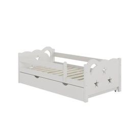 Vitalispa Lit Pour Enfant Jessica, Blanc, 70x140 Cm Avec Tiroir, Sans Matelas