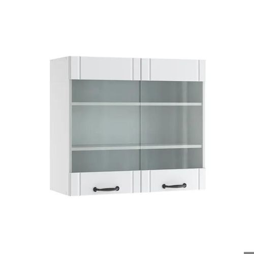 Vicco Meuble De Cuisine Haut Vitré Fame-Line, Blanc Campagne, 80 Cm