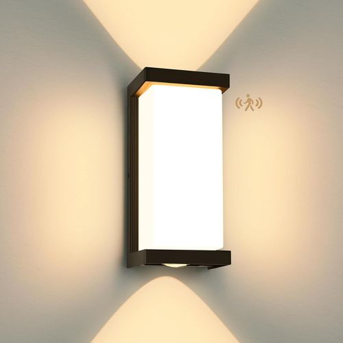 Asfasfq-36w Led Lampe D'extérieur Avec Détecteur De Mouvement, Ip65 3900lm Applique Murale Intérieur/Extérieur, 3000k Lampe D'extérieur Moderne, Éclairage Extérieur En Aluminium Pour Terrasse, Noir