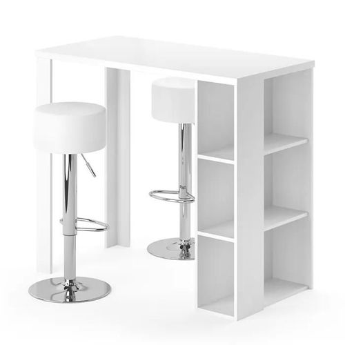 Vicco Set De Table De Bar Noel, Blanc, 120 X 60 Cm Avec 2 Tabourets De Bar