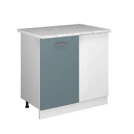Armoire D'angle Universelle R-Line, 86 Cm Avec Porte, Avec Plan De Travail, Bleu-Gris, Vicco