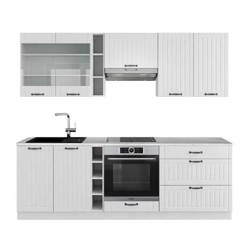 Cuisine Fame-Line, 235 Cm , Pt Marbre, Blanc Campagne/Blanc, Vicco