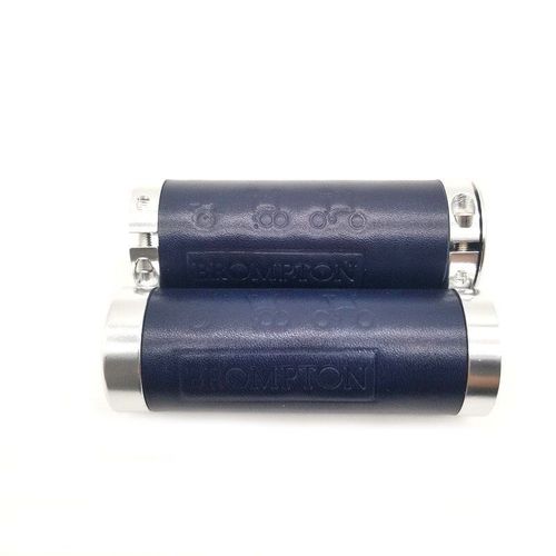 97 Mm Bleu - Poignée De Vélo En Cuir Véritable, Pour Brompton, Guidon De Vélo Pliant, Fait À La Main, Rétro