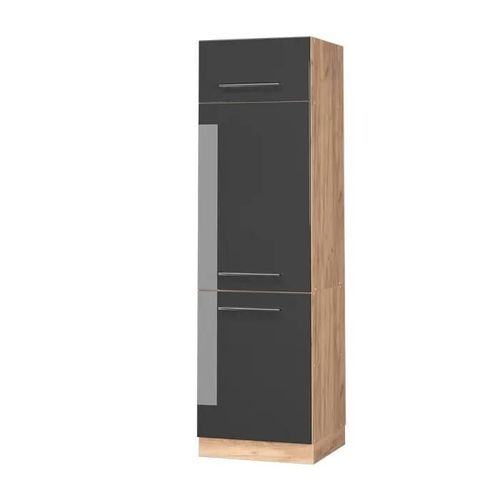 Armoire pour frigo Fame-Line, 60 cm, Anthracite Haute brillance, Vicco