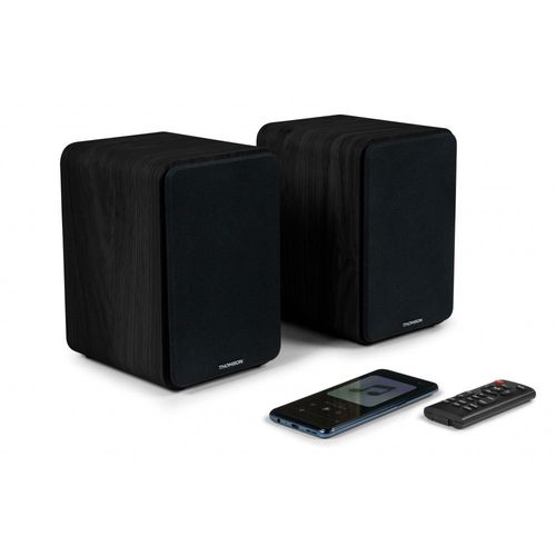 Enceintes bibliothèque Stéréo Puissance Musicale Sonore 100 Watts avec Télécommande - Noir