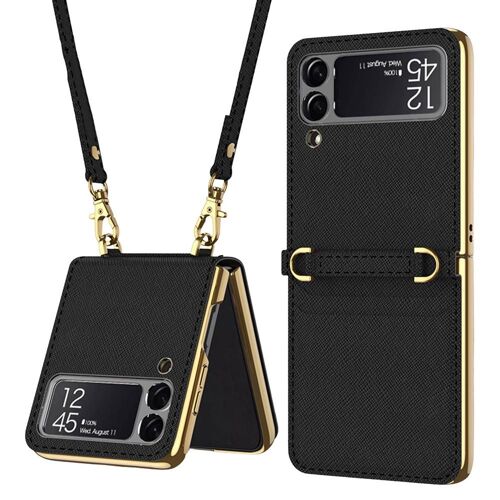 Coque De Protection Pour Galaxy Z Flip 3, 5g, Avec Fente Pour Carte, Lanière Magnétique