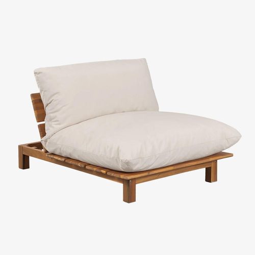 Fauteuil Inclinable De Jardin En Bois D'acacia Brina Beige Crème