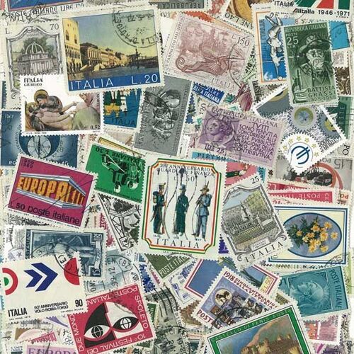 Collection De Timbres Italie Oblitérés : Qté - 200 Timbres Grand Format