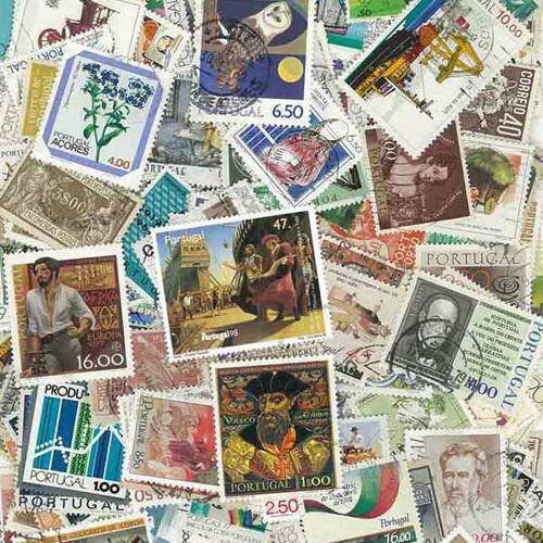 Collection De Timbres Portugal Oblitérés : Qté - 200 Timbres Grand Format