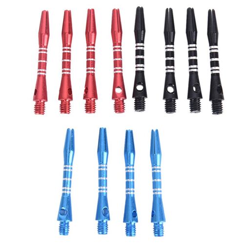 Tiges de remplacement de fléchettes en alliage d'aluminium, 35mm, 3 couleurs, noir, bleu, rouge, filetage 2BA, 12 pièces/lot