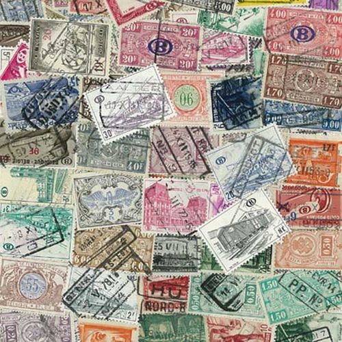 Collection De Timbres Belgique Colis Postaux Oblitérés : Qté - 100 Timbres Différents