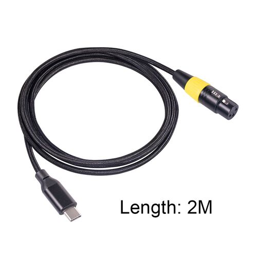 Adaptateur de câble de données Audio XLR de 2/3 mètre, connecteur de Type C mâle à XLR femelle à 3 broches, Plug And Play, USB 2.0, pour ordinateur