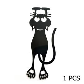 Marque-Page En Forme De Chat Noir, Lot De 1/5/10 Pièces, Accessoire De Papeterie En Pvc, 12.3cm