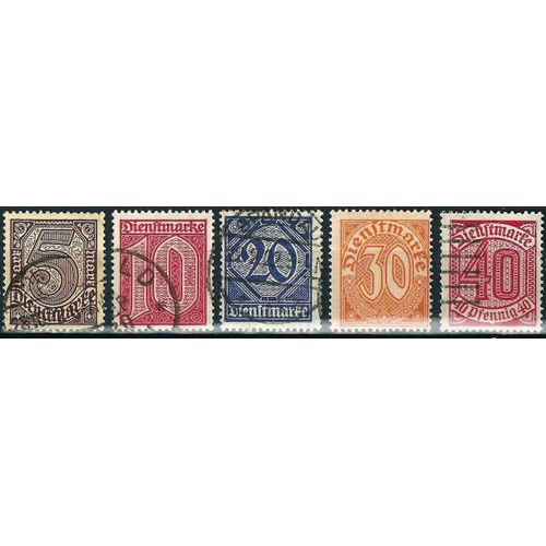 Allemagne, Rép. De Weimar 1920, Beaux Timbres De Service Yvert 17, 20, 21, 22, 28, Oblitérés, Tbe