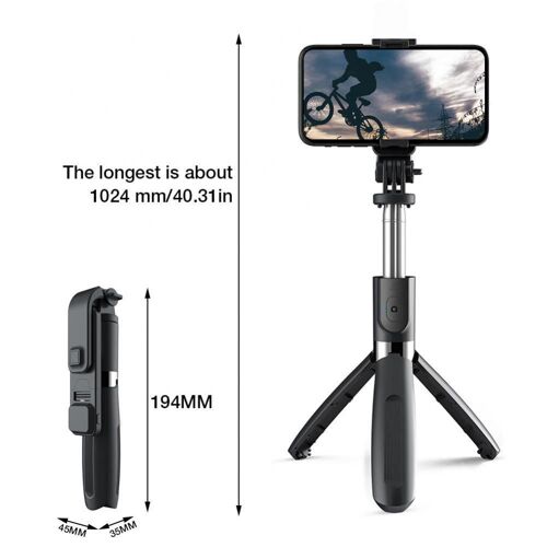 Trépied Pliable Pour Perche À Selfie L02s, Support De Téléphone Portable, Perche À Selfie Sans Fil, Lampe De Réapprovisionnement Portable