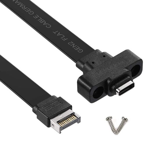 Câble D'Extension Usb 3.1 Type E À Type C, Câble Adaptateur Interne Gen 2 (10 Gbit/S) Avec 2 Vis (50cm)