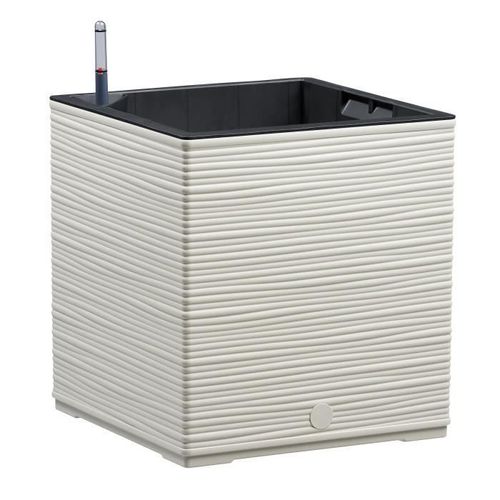 Poetic - Bac Casa Cosy Carre 30 Gris Soie - L 29.9 X L 29.9 X H 31.3 Cm 12l - Avec Reserve D'eau