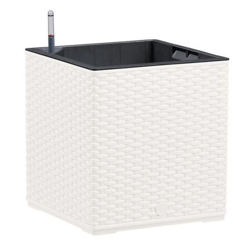 Poetic - Bac Casa Mesh Carre 30 Blanc - L 29.9 X L 29.9 X H 31.3 Cm 12l - Avec Reserve D'eau
