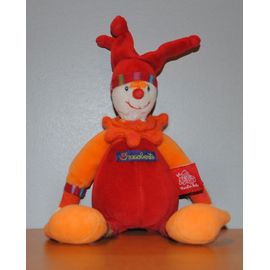 Doudou Peluche Pantin Moulin Roty Clown Dragobert Rouge Et Orange 24 Cm