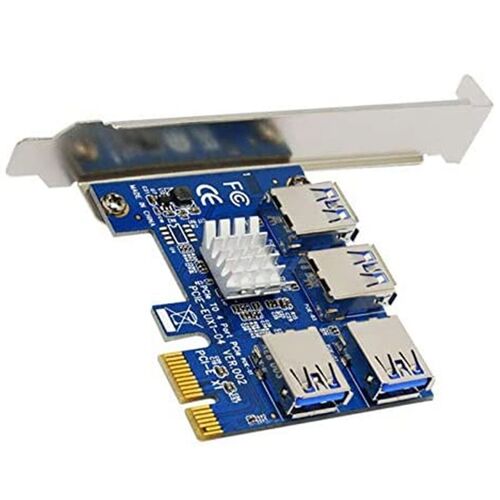 Extension De Slot Pcie 1 À 4 Pci-Express 16x, 4 Adaptateurs Externes Pci-E Usb 3.0 Adaptés Au Minage