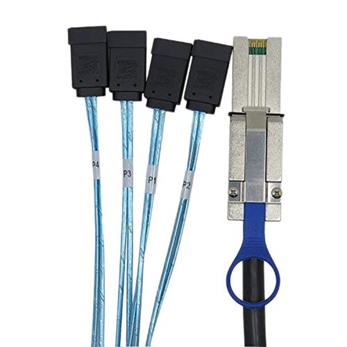 Câble De Données De Serveur Mini Sas 26p Sff-8088 À 4xsata 7p Disque Dur 12gbps Stable Anti-Interférence Pour Hba Raid,2m/6.5ft