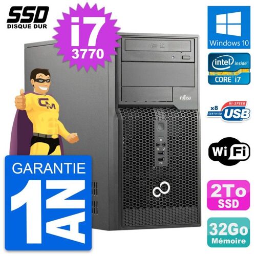 PC Tour Fujitsu Esprimo P510 Intel Core i7-3770 RAM 32Go SSD 2To Windows 10 Wifi