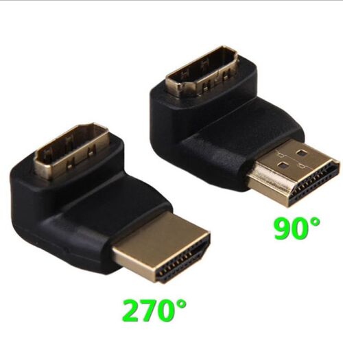 Adaptateur Hdmi haute définition, 90 degrés 270 degrés, angle droit, coude mâle à femelle, Conversion TV, tête de rotation