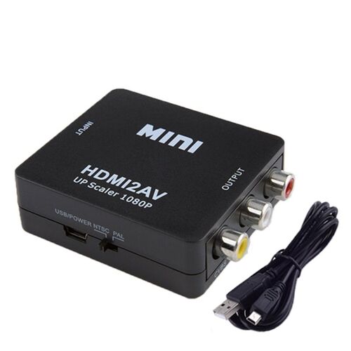 Adaptateur de boîte de PAL/NTSC pour TV/PC/ PS3/ STB/Xbox VHS/BlueRay, RCA a HDMI AV2HD 1080P CVSB L/R