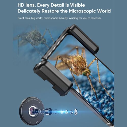 Mini Lentille À Grossissement 100x Avec Clip Universel Mobile Cpl Pour La Plupart Des Smartphones