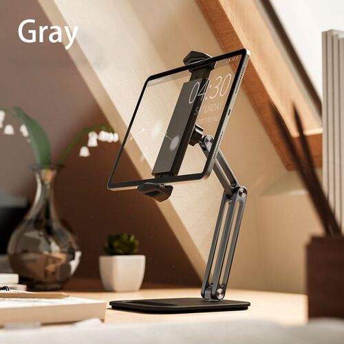 Support De Tablette Pliable En Aluminium, Conception À Trois Arbres, Multi-Angle Réglable, Support De Bureau Mains Libres Pour Téléphone Portable