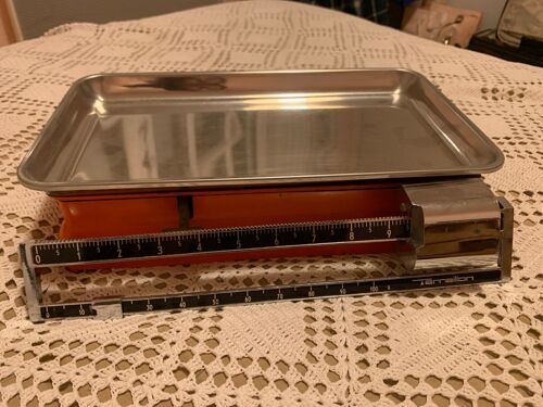 Balance De Cuisine Vintage Terraillon Socle Orange Plateau Inox Péséta Jusqu¿À 10 Kg