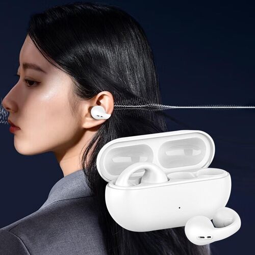 Écouteurs sans fil avec Clip d'oreille, 10 mètres, connexion V5.3, double réduction du bruit, oreillettes de Sport, mains libres, pour la conduite au bureau
