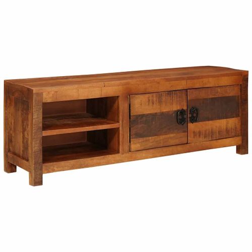 Vidaxl Meuble Tv Marron 110 X 30 X 40 Cm Bois De Manguier Massif