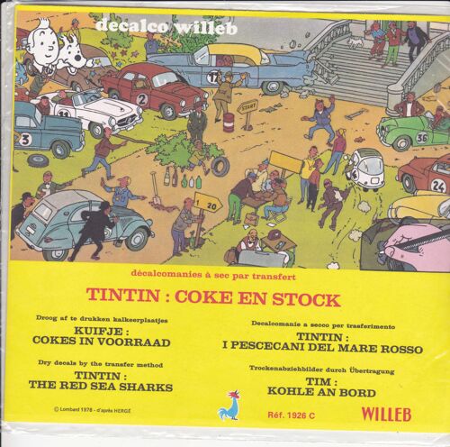 Décalcomanies A Sec Par Transfert , Tintin : Coke En Stock / Willeb