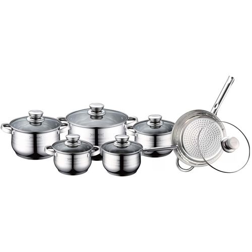 Ensemble De Pots, Casserole Et Poêle, 6 Pièces - Argent