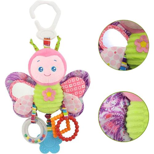 Jouet éveil bébé en peluche animaux mignons stimulation visuelle et auditive berceau/poussette clochettes non musical enfants de naissance à trois ans