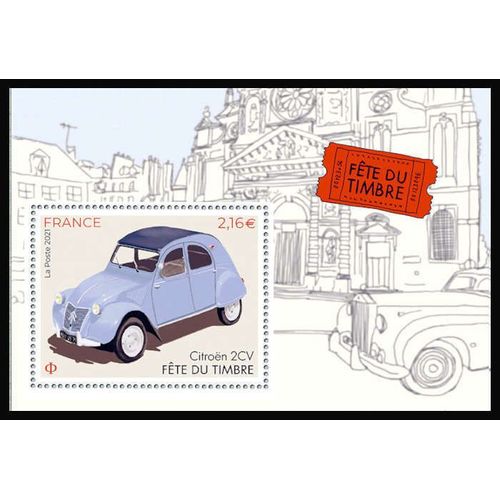 Bloc 1 Timbre - Fête Du Timbre - Citroën 2cv - Lettre Verte