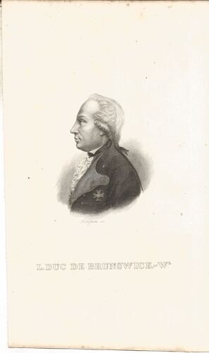 Gravure Sur Acier Xix7me.Portrait En Buste De Maximilien-Jules-Léopold De Brunswick-Wolffenbuttel(Lunebourg) 1752-1787