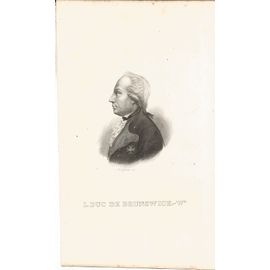 Gravure Sur Acier Xix7me.Portrait En Buste De Maximilien-Jules-Léopold De Brunswick-Wolffenbuttel(Lunebourg) 1752-1787