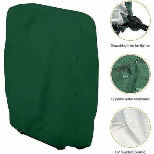 Housse De Protection Pour Chaise Longue Pliante, Housse Transat Jardin Anti-Poussière, Imperméable, Anti-Uv, Housse Relax Jardin 210d Oxford Pour Fauteuil Relax, W82×H93cm (Vert)