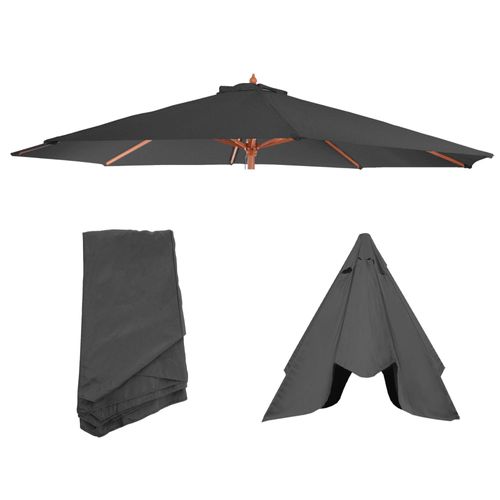 Toile De Rechange Pour Parasol Florida, Toile De Parasol De Rechange, Ø 3,5m Polyester 6kg   Anthracite