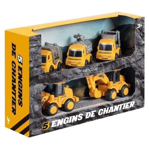 Coffret 5 Engins de chantier friction