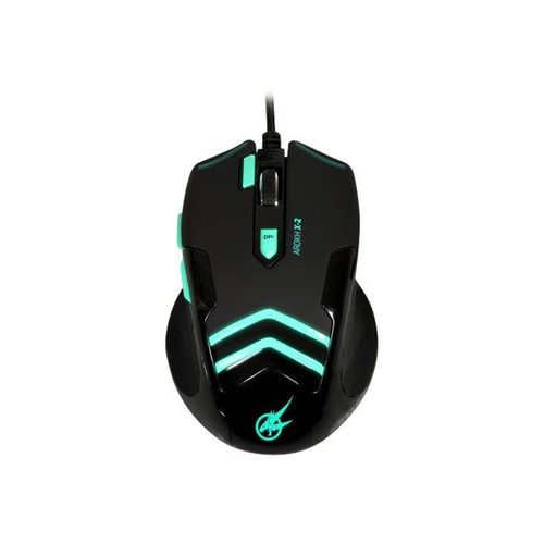 PORT AROKH X-2 - Souris - optique - 7 boutons - filaire - USB - vert