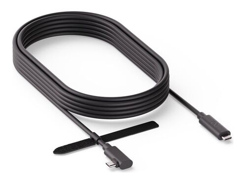 Meta Link - Câble de casque de réalité virtuelle - USB-C (M) angle droit pour USB-C (M) droit - USB 3.2 Gen 1 - 3 A - 5 m - noir - pour Meta Quest, Quest 2, Quest 3, Quest 3S, Quest Pro
