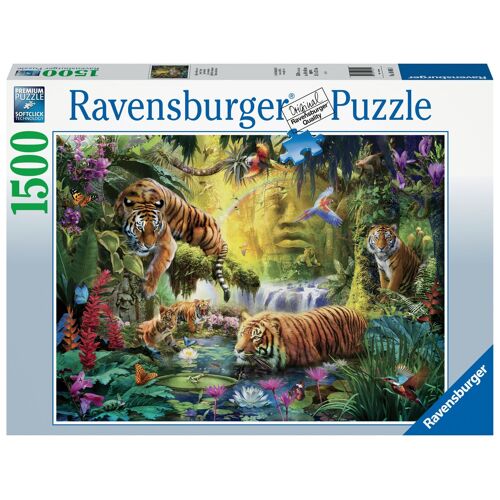 PUZZLE Puzzle 1500 p - Tigres au plan d'eau